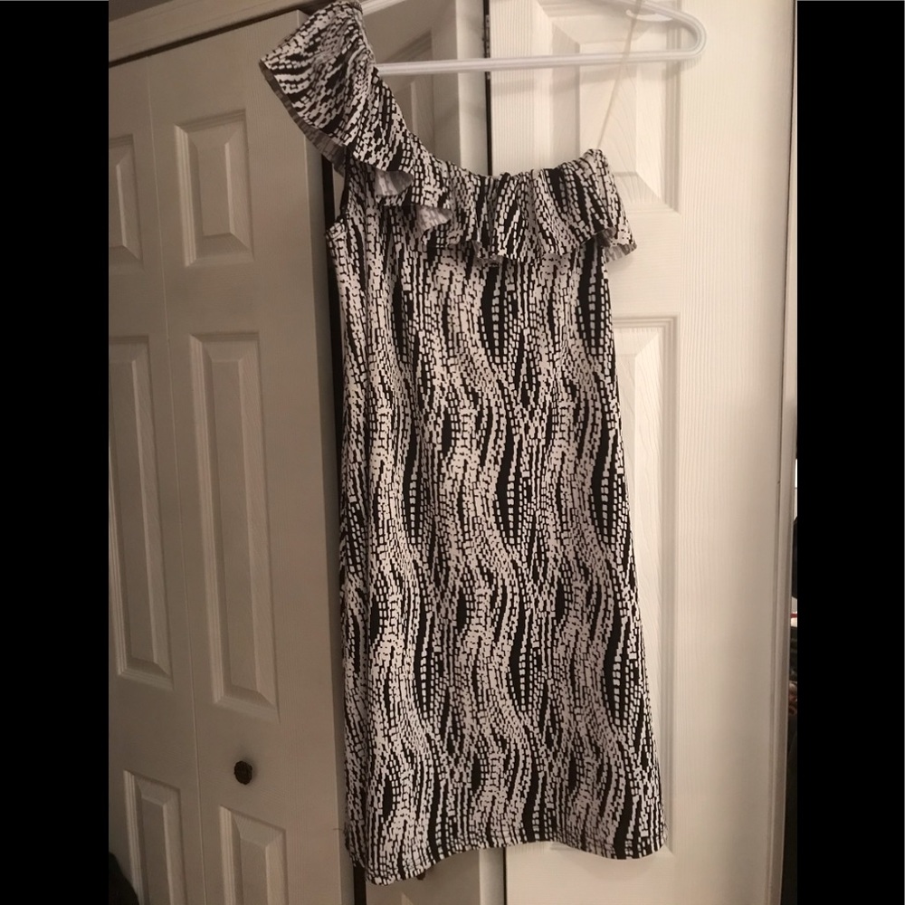 Black and White Midi Dress